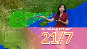 [Video] Dự báo thời tiết ngày 21/7/2025: Khu vực Bắc Bộ và Bắc Trung Bộ chịu ảnh hưởng từ hoàn lưu của bão số 3 