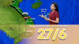 [Video] Dự báo thời tiết đêm nay và ngày mai 27/6/2025: Mưa tiếp diễn ở khu vực Bắc Bộ