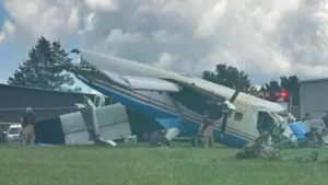 Hiện trường chiếc máy bay rơi ở bang Tennessee (Mỹ). (Nguồn: CNN)