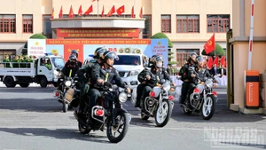 Cán lực lượng xuất quân tại Công an tỉnh Lâm Đồng.