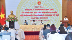 Quang cảnh buổi họp báo. (Ảnh: THANH GIANG) 