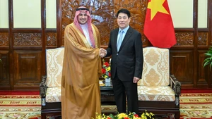 Chủ tịch nước Lương Cường tiếp Đại sứ Vương quốc Saudi Arabia. (Ảnh: Thủy Nguyên)