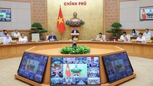 Đầu cầu phiên họp Chính phủ tháng 6/2025 tại Hà Nội. (Ảnh: PV)