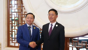 Phó Thủ tướng Trần Hồng Hà và Tỉnh trưởng tỉnh Vân Nam Vương Dư Ba.
