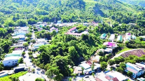 Trung tâm hành chính xã Nam Trà My, thành phố Đà Nẵng nhìn từ trên cao.