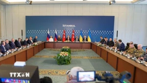 Toàn cảnh vòng đàm phán trực tiếp thứ hai giữa phái đoàn Nga và Ukraine tại Istanbul, Thổ Nhĩ Kỳ ngày 2/6/2025. (Ảnh: THX/TTXVN)