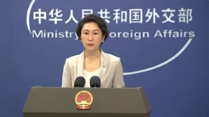 Người phát ngôn Bộ Ngoại giao Trung Quốc Mao Ninh tại cuộc họp báo. (Ảnh: CCTV)