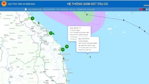 Vị trí 2 tàu cá của ngư dân Quảng Bình bị chìm trên biển.