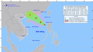 Bản đồ dự báo quỹ đạo và cường độ áp thấp nhiệt đới lúc 2 giờ ngày 06/9.