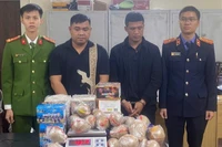 Các đối tượng bị bắt giữ. (Ảnh: CÔNG AN NGHỆ AN)