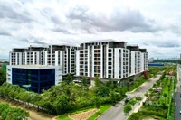 Dự án nhà ở xã hội Thủ Thiêm Green House sắp hoàn thành và đưa vào sử dụng trên đường Võ Chí Công, phường Cát Lái, Thành phố Hồ Chí Minh. (Ảnh: THẾ ANH)