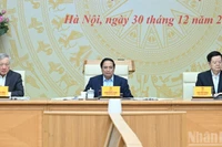 Thủ tướng Chính phủ Phạm Minh Chính chủ trì Hội nghị quán triệt, triển khai các Nghị quyết của Quốc hội. (Ảnh: TRẦN HẢI)