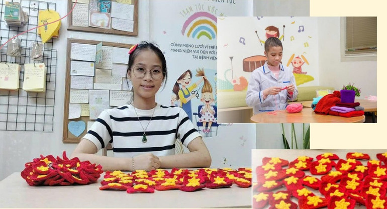 Những móc khóa hình lá quốc kỳ được Trang miệt mài làm mỗi ngày. tan-sinh-vien-tung-dieu-tri-ung-thu-mau-huong-ve-dai-le-a80-theo-cach-dac-biet-2-01-1536x1536.jpg