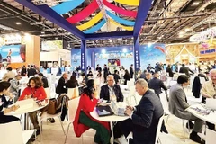 Gian hàng xúc tiến du lịch Việt Nam trong Hội chợ Du lịch WTM tại Anh. (Ảnh TITC)