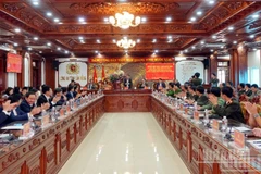 Quang cảnh lễ ký kết quy chế phối hợp giữa Công an tỉnh và các Sở thuộc tỉnh Lâm Đồng.