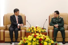 Đại tướng Phan Văn Giang tiếp Đại sứ Tshering W. Sherpa. (Ảnh: Cổng thông tin Bộ Quốc phòng)