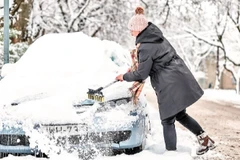 Tuyết rơi dày tại Budapest, Hungary. (Ảnh TÂN HOA XÃ)