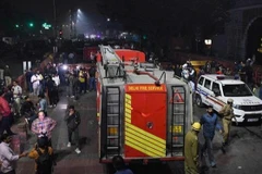 Hiện trường vụ nổ gần Pháo đài Đỏ ở New Delhi, Ấn Độ, ngày 10/11/2025. (Ảnh: ANI/TTXVN) 