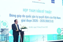 Ông Tăng Thế Cường, Cục trưởng Cục Biến đổi khí hậu, Bộ Nông nghiệp và Môi trường phát biểu tại sự kiện. (Ảnh: GIZ)