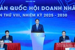 Thủ tướng Chính phủ Phạm Minh Chính dự Đại hội đại biểu toàn quốc Hội Doanh nhân trẻ Việt Nam lần thứ VIII, nhiệm kỳ 2025-2030. (Ảnh: Trần Hải)