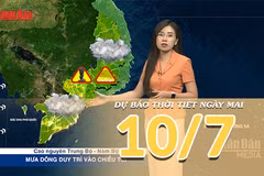[Video] Dự báo thời tiết đêm nay và ngày mai ngày 10/7/2026: Bắc Bộ mưa dông, Trung Bộ có nơi nắng nóng