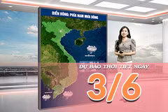 [Video] Dự báo thời tiết ngày 3/6/2026: Bắc Bộ và Trung Bộ duy trì nắng nóng, Nam Bộ gia tăng mưa dông