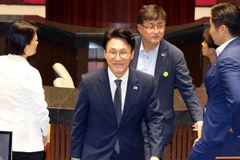 Ông Kim Min-seok tham dự một phiên họp của Quốc hội Hàn Quốc, ngày 3/7. (Ảnh: Newsis/Tân Hoa xã)