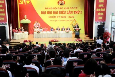 Quang cảnh Đại hội đại biểu Đảng bộ đặc khu Cô Tô lần thứ I, nhiệm kỳ 2025-2030.