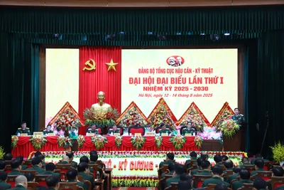 Phiên chính thức Đại hội đại biểu Đảng bộ Tổng cục Hậu cần-Kỹ thuật nhiệm kỳ 2025-2030. (Ảnh: THANH TÚ)