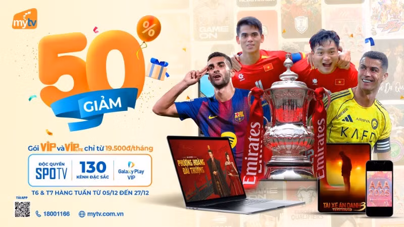MyTV ưu đãi 50% – Đón đại tiệc SEA Games, bóng đá châu Âu và giải trí cuối năm