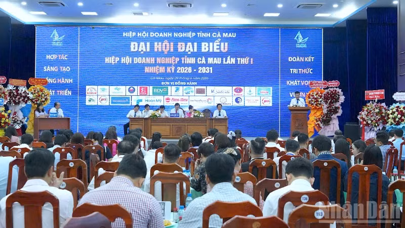 Quang cảnh phiên khai mạc Đại hội đại biểu Hiệp hội doanh nghiệp tỉnh Cà Mau nhiệm kỳ 2026-2031.