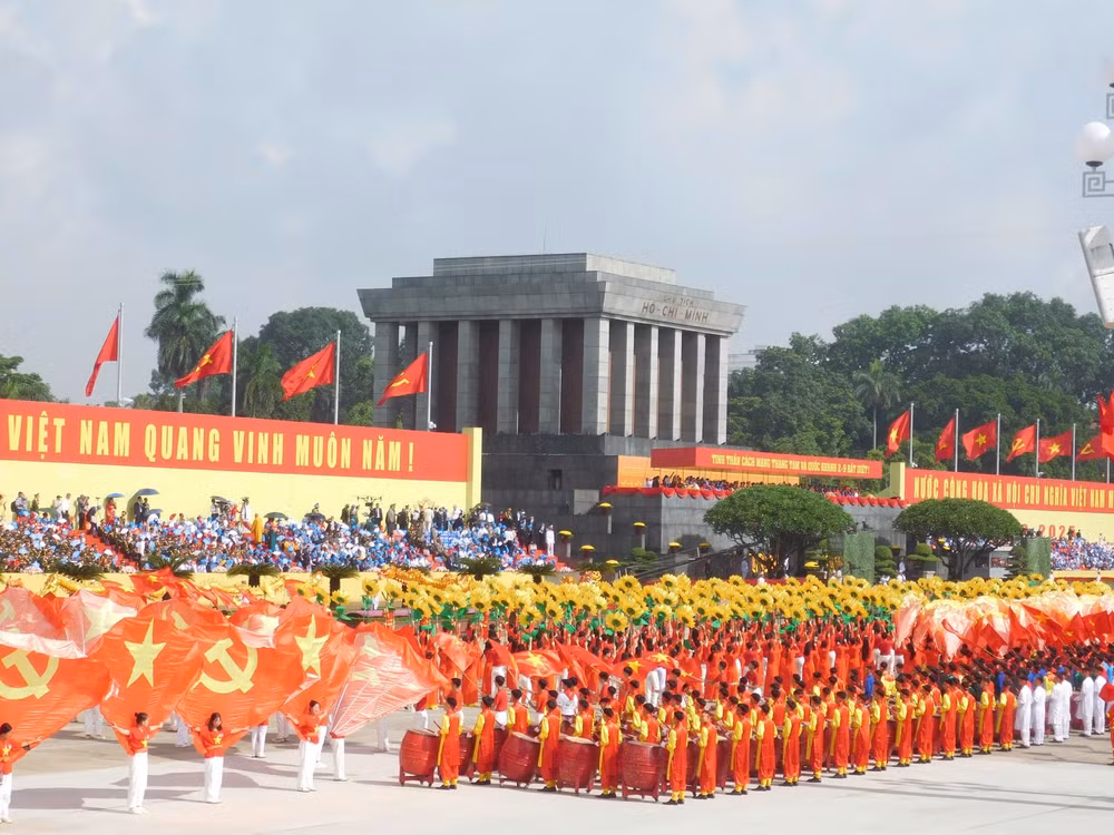 Chương trình văn nghệ Kỷ niệm 80 năm Cách mạng Tháng Tám và Quốc khánh tại Quảng trường Ba Đình sáng 2/9/2025.