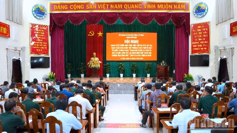 Quang cảnh Hội nghị quán triệt, triển khai thực hiện Chỉ thị số 01/CT-TTg ngày 9/1/2015 của Thủ tướng Chính phủ tại Cà Mau.