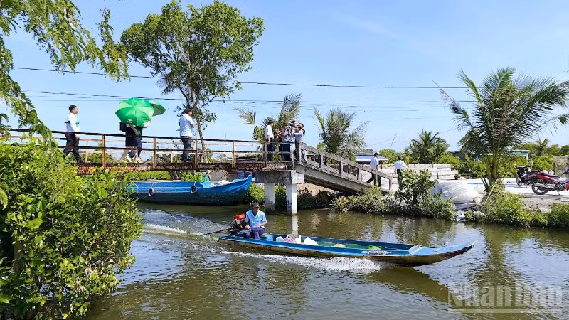 Cầu Rạch Cái Nhum trên địa bàn xã Lương Thế Trân lâu ngày xuống cấp, không bảo đảm an toàn giao thông.