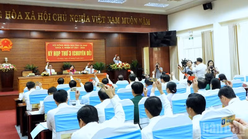 Kỳ họp thứ 3 của Hội đồng nhân dân tỉnh Cà Mau khóa 10, nhiệm kỳ 2021-2026 vào chiều 22/9.