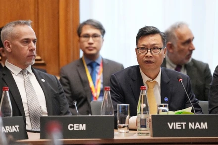 Đại sứ Trịnh Đức Hải phát biểu tại Hội nghị.