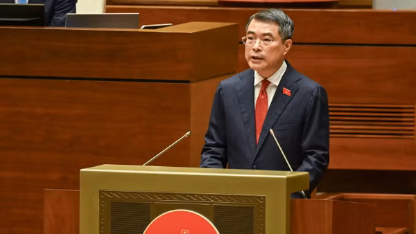 Thủ tướng Chính phủ Lê Minh Hưng phát biểu nhậm chức. (Ảnh: DUY LINH)