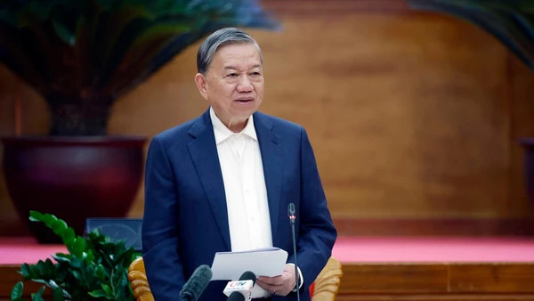 Tổng Bí thư Tô Lâm phát biểu tại buổi làm việc với Ban Chấp hành Đảng bộ tỉnh Quảng Ninh. (Ảnh: Thống Nhất/TTXVN)