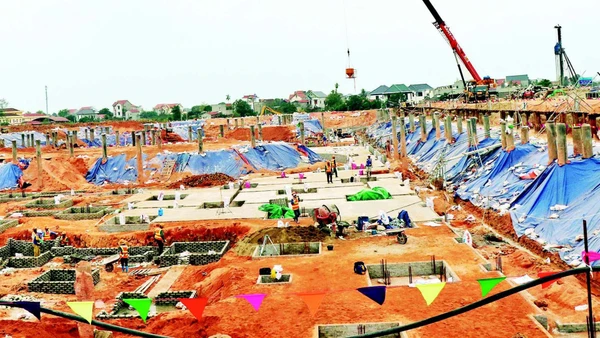 Các hạng mục tại Cảng Hàng không quốc tế Gia Bình đang được đẩy nhanh tiến độ thi công. (Ảnh: An Trân)