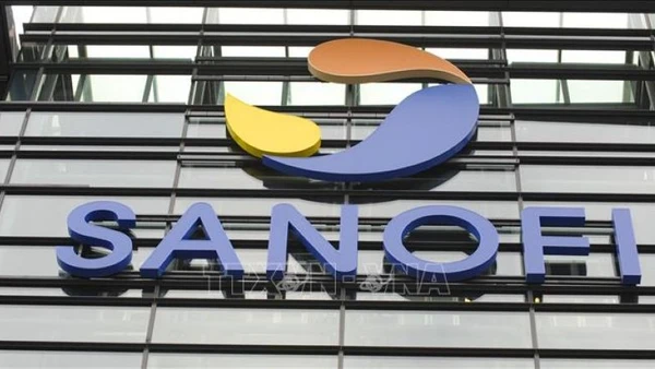 Biểu tượng của Tập đoàn dược phẩm Sanofi của Pháp. Ảnh minh họa: AFP/TTXVN