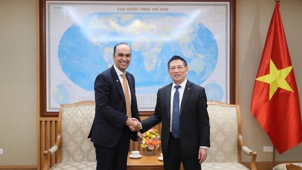 Phó Thủ tướng Hồ Đức Phớc tiếp Tổng Giám đốc Tập đoàn Prudential. (Ảnh: VGP/Trần Mạnh)