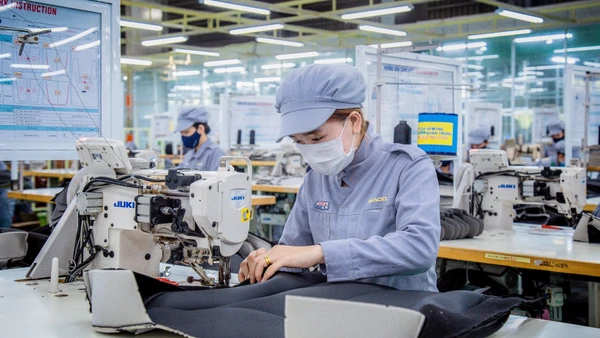 Dây chuyền may áo ghế tại Nhà máy Ghế ô-tô trong Khu công nghiệp Thaco Chu Lai, Quảng Nam. (Ảnh nhandan.vn) 