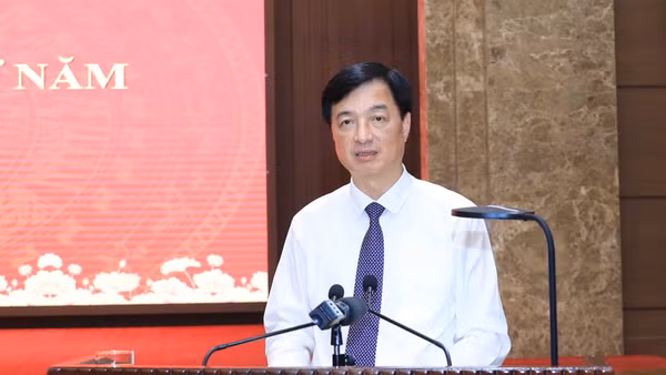 Bí thư Thành ủy Hà Nội Nguyễn Duy Ngọc phát biểu tại Hội nghị. (Ảnh: Quang Thái/Hà Nội mới)