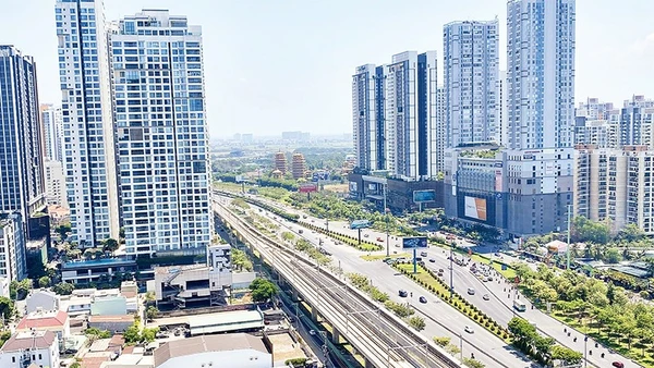 Tuyến Metro số 1 chạy dọc khu đô thị mới. (Ảnh CTV)