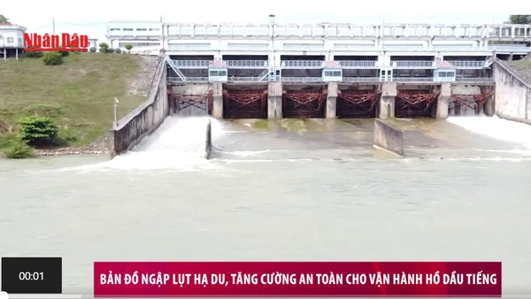 [Video] Bản đồ ngập lụt hạ du, tăng cường an toàn cho vận hành hồ Dầu Tiếng