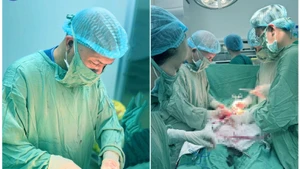 Các bác sĩ phẫu thuật bảo toàn tính mạng cho cả mẹ và con. 