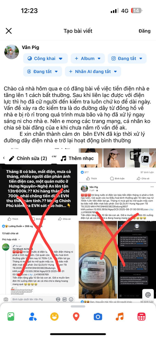 Khách hàng đăng tin đính chính trên facebook cá nhân. chi3.png