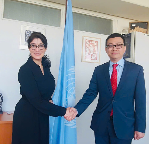 Đại sứ Vũ Lê Thái Hoàng gặp làm việc với Giám đốc UNOOSA, bà Aarti Holla-Mani