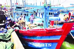 Ngư dân tỉnh Đắk Lắk chuẩn bị nhu yếu phẩm vươn khơi bám biển dài ngày khai thác cá ngừ đại dương.