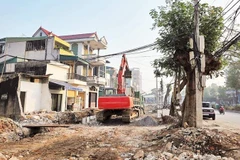 Tháo dỡ mặt bằng cho dự án Mở rộng Đại lộ Lê Lợi đoạn qua phường Đông Quang.